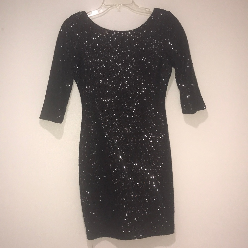 Black Sequence Bodycon Dress. Size Small.